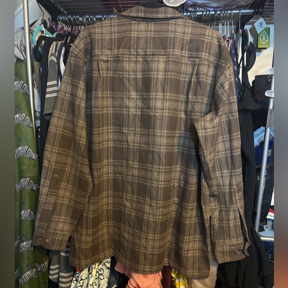 Pendleton Brown Plaid The Original Board Casual Button Down Shirt - Picture 2 of 3